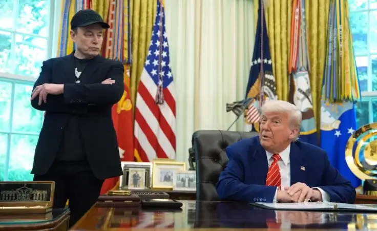 President Donald Trump speaks during a news conference with Elon Musk in the Oval Office of the White House, Friday, May 30, 2025, in Washington. (AP Photo/Evan Vucci) Trump and Musk