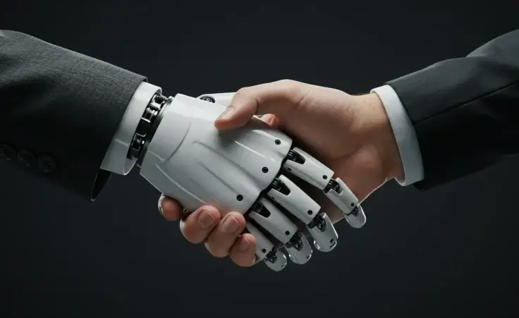 Man shaking hands with an AI robot. By nabil/stock.adobe.com. Mark Zuckerberg creates “Superintelligence” AI division