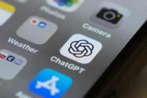 Chat GPT app icon is seen on a smartphone screen, Monday, Aug. 4, 2025, in Chicago. (AP Photo/Kiichiro Sato) Chat GPT-5 artificial intelligence