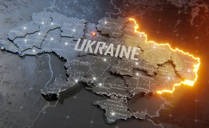 Military conflict between Ukraine and Russia highlighting the disputed border. By elaman/stock.adobe.com Ukraine land peace trade