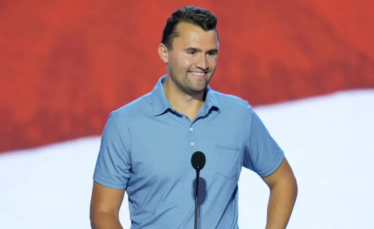 Charlie Kirk, co-founder of Turning Point USA, pauses during microphone check before the start of the first day of the Republican National Convention Monday, July 15, 2024, in Milwaukee. (AP Photo/J. Scott Applewhite) Medal of Freedom