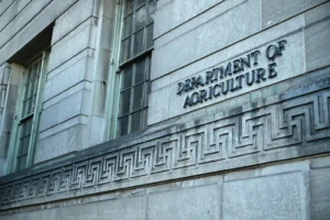 The Department of Agriculture building in Washington, DC on Tuesday, January 28, 2025. President Trump recently announced he would be freezing federal grants, which includes the Supplemental Nutrition Assistance Program (SNAP). (Photo by Annabelle Gordon/Sipa USA)(Sipa via AP Images) government shutdown