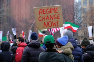 New York, New York – January 18, 2026: Iranian protesters gather at Washington Square Park to express solidarity with the people of Iran and to call for freedom and an end to the Islamic Republic. Credit: Katie Godowski / MediaPunch /IPX