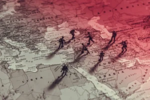 Middle East conflict on map. By kirill_makarov/stock.adobe.com. Iran