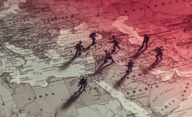 Middle East conflict on map. By kirill_makarov/stock.adobe.com. Iran