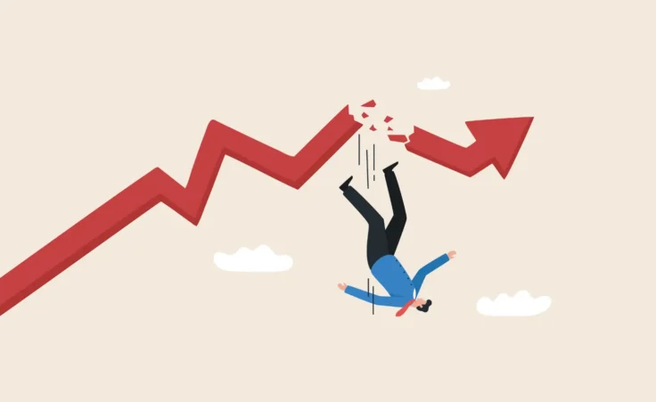 Economic downturn, demonstrating the impact of "stagnation" with rising costs and falling growth. By yellow_man/stock.adobe.com.