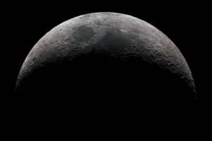 High detail 32 panel mosaic of the waxing crescent moon taken at 2.700mm focal length. By manuelhuss/stock.adobe.com. moon base NASA