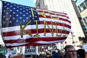 Photo by: Andrea Renault/STAR MAX/IPx 2026 3/28/26 Atmosphere at the 'No Kings' March in New York City on March 28, 2026. no kings rally protests