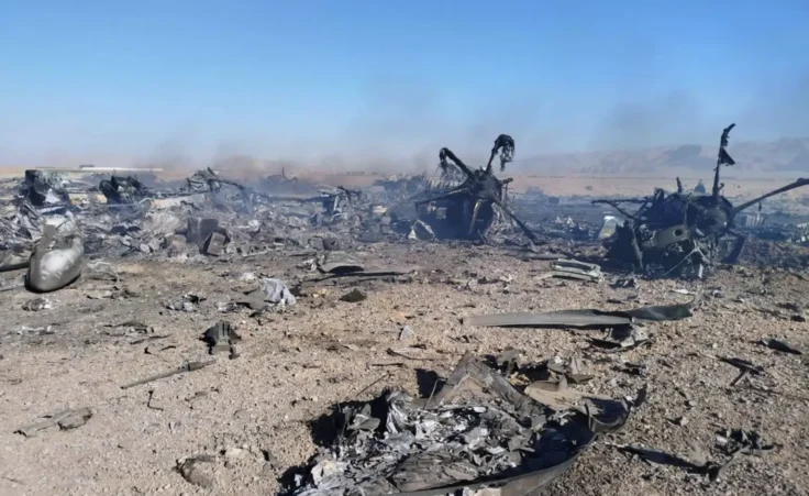 In this image provided by Sepahnews, the Iranian Revolutionary Guard's official website, wreckage is shown at what Iran's state TV claimed was the site of a downed American transport plane and two helicopters involved in a rescue operation, in Isfahan province, Iran, April, 2026. (Sepahnews via AP) US airman pilot rescue