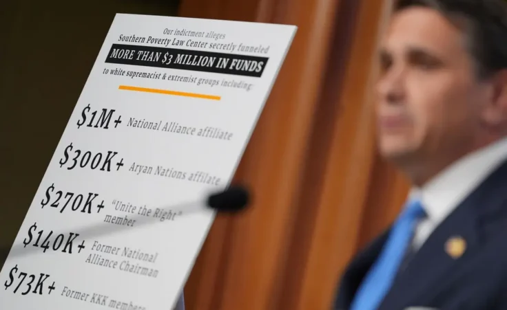 Acting Attorney General Todd Blanche speaks during a news conference at the Justice Department, Tuesday, April 21, 2026, in Washington. (AP Photo/Jacquelyn Martin)