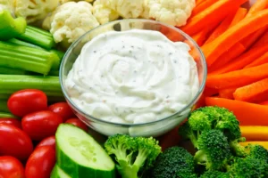 Vegetables and ranch dip. By Elenathewise/stock.adobe.com.