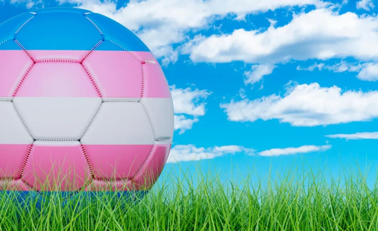 Transgender flag on a soccer ball. By alexlmx/stock.adobe.com. Supreme Court rules on transgender athletes in girls’ sports.