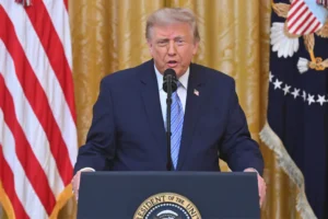 President Donald Trump speaks in the East Room of the White House, Thursday, July 16, 2026, in Washington. (Saul Loeb/Pool via AP) SAVES Act election voting integrity