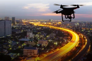 Silhouette of drone flying above a city at sunset. By NaypongStudio/adobe.stock.com. The FBI “took down” 700 drones during World Cup events